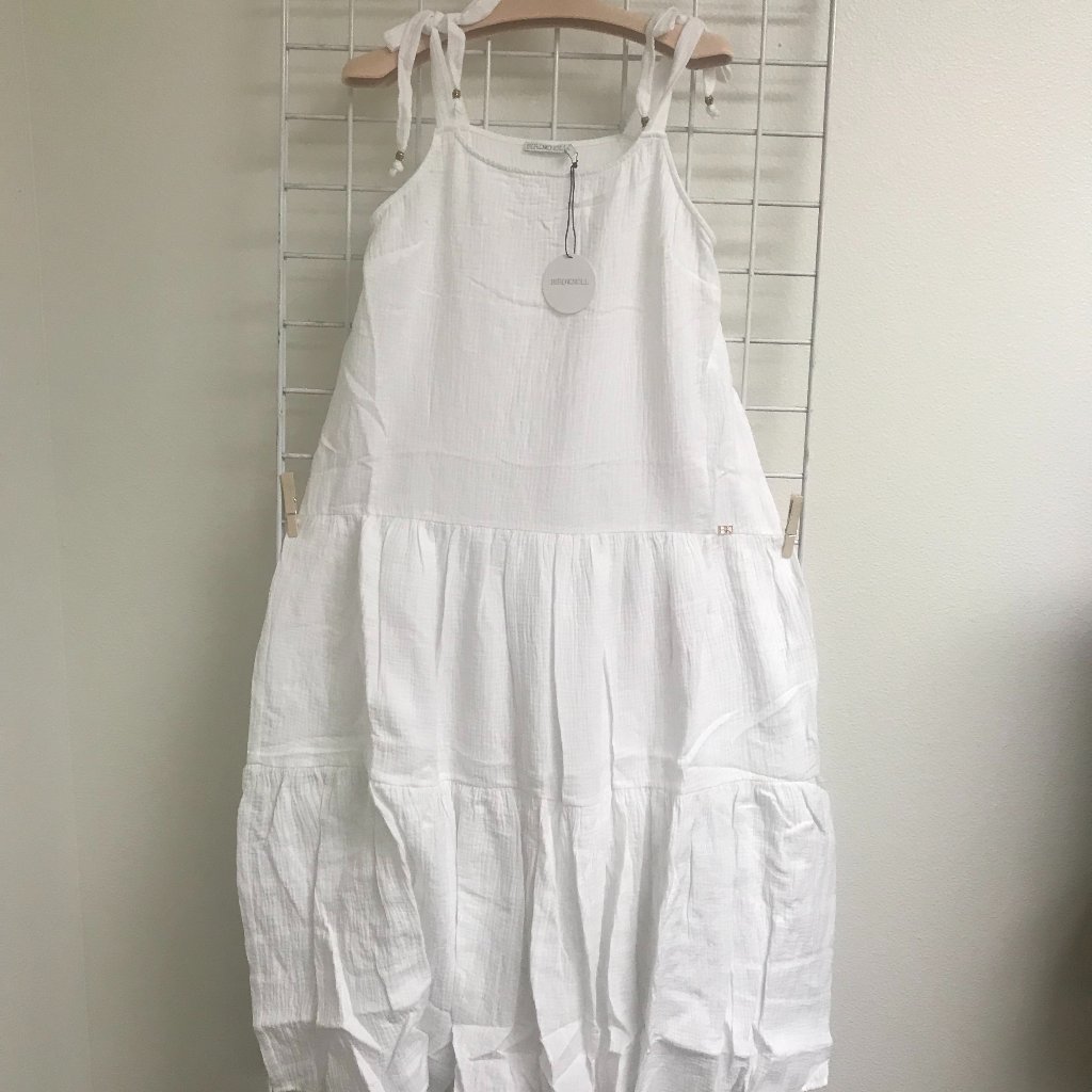 Bird & Knoll Ophelia Maxi Dress White (22-R1d3)